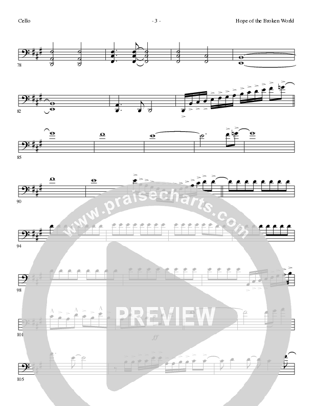 Hope Of The Broken World (Choral Anthem SATB) Cello (Lillenas Choral / Arr. David Clydesdale)