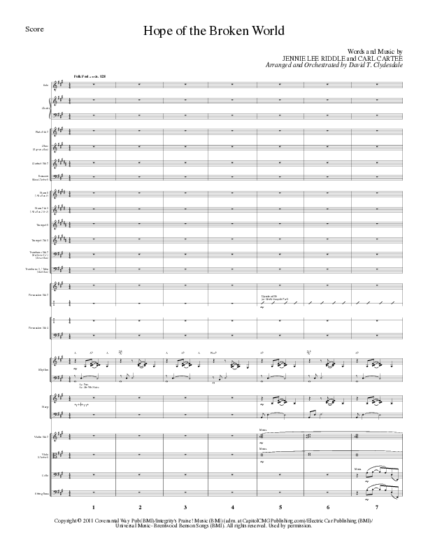 Hope Of The Broken World (Choral Anthem SATB) Conductor's Score (Lillenas Choral / Arr. David Clydesdale)