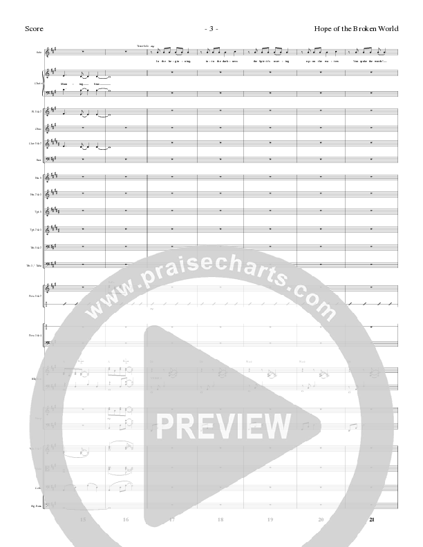 Hope Of The Broken World (Choral Anthem SATB) Orchestration (Lillenas Choral / Arr. David Clydesdale)