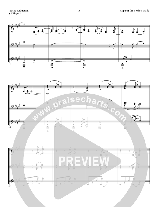 Hope Of The Broken World (Choral Anthem SATB) String Reduction (Lillenas Choral / Arr. David Clydesdale)