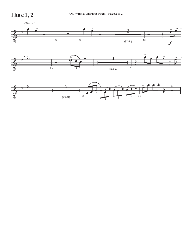 Oh What A Glorious Night (Choral Anthem SATB) Flute 1/2 (Word Music Choral / Arr. Steve Mauldin)