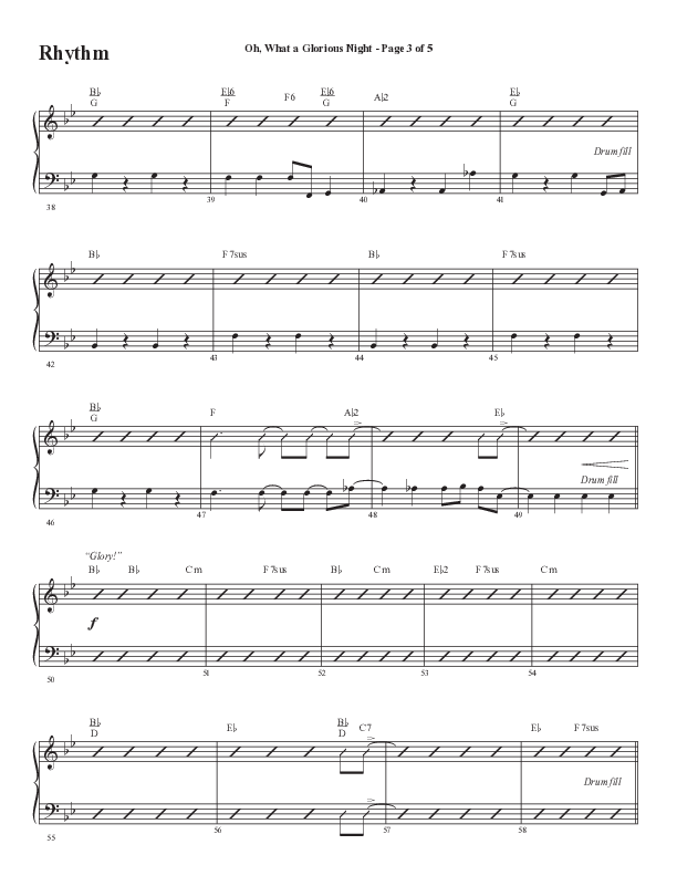 Oh What A Glorious Night (Choral Anthem SATB) Rhythm Chart (Word Music Choral / Arr. Steve Mauldin)