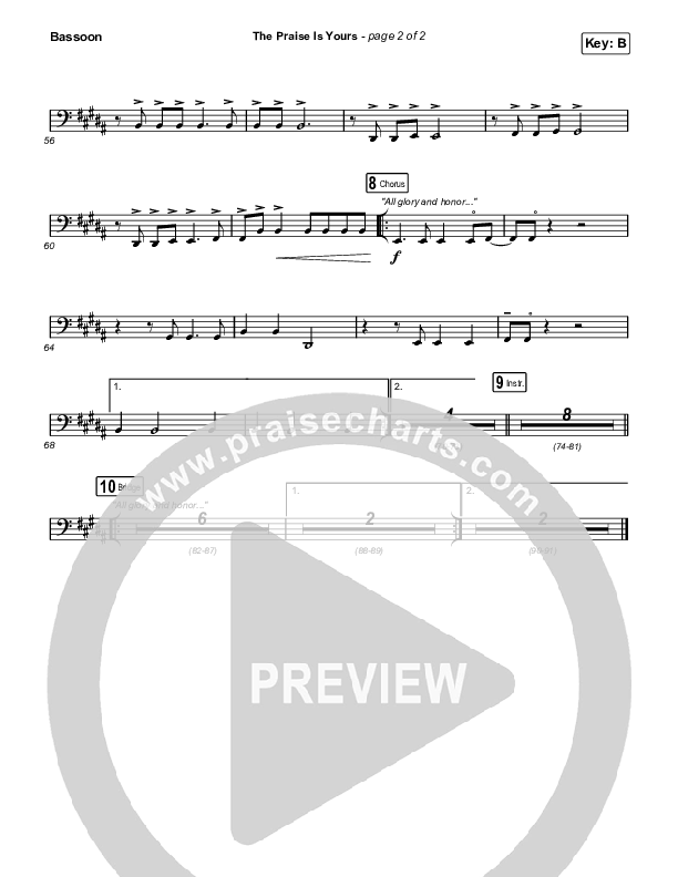 The Praise Is Yours (Live) Bassoon (Matt Redman)