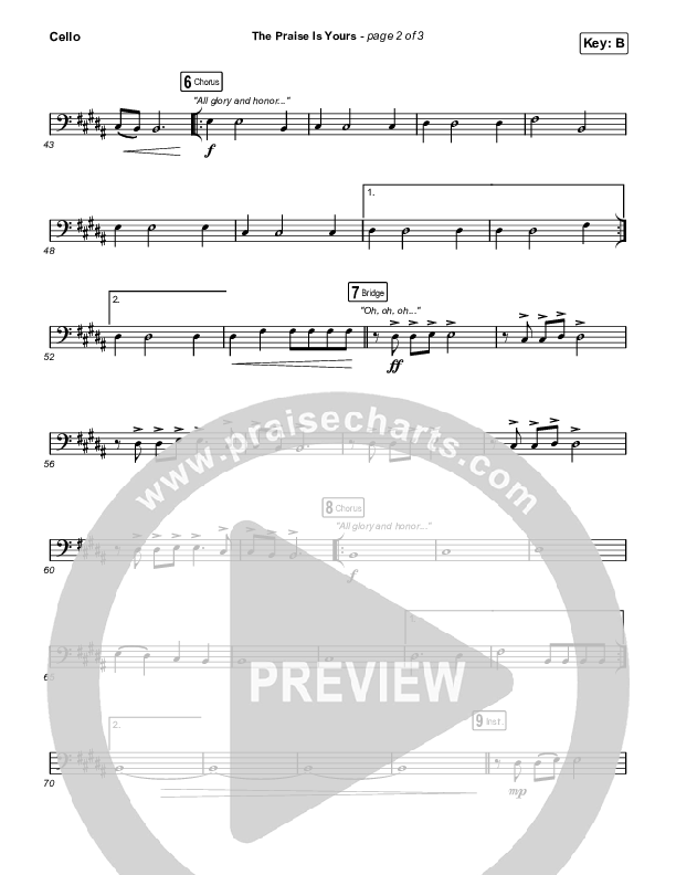 The Praise Is Yours (Live) Cello (Matt Redman)