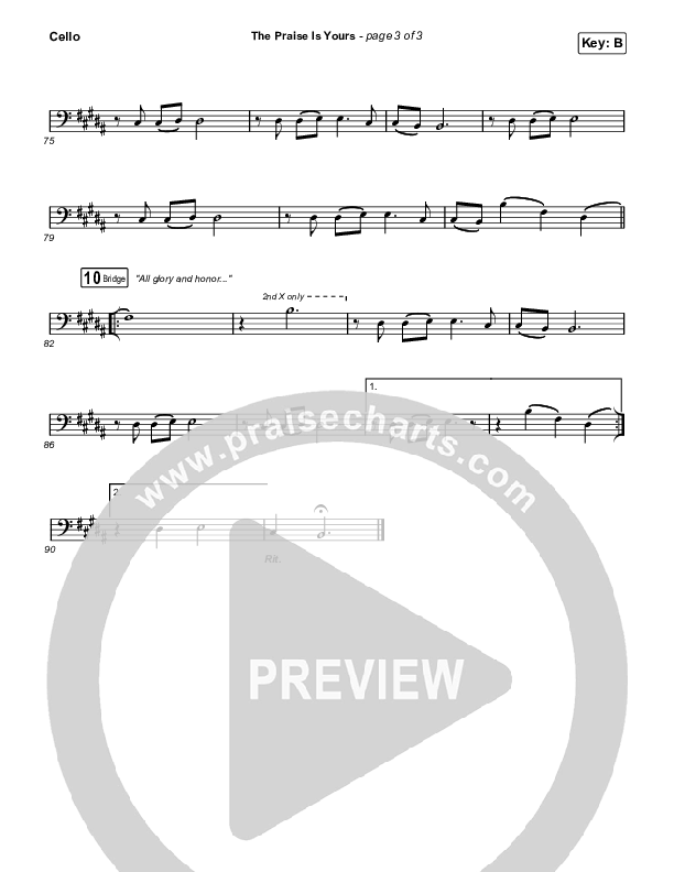 The Praise Is Yours (Live) Cello (Matt Redman)