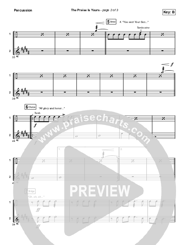 The Praise Is Yours (Live) Percussion (Matt Redman)