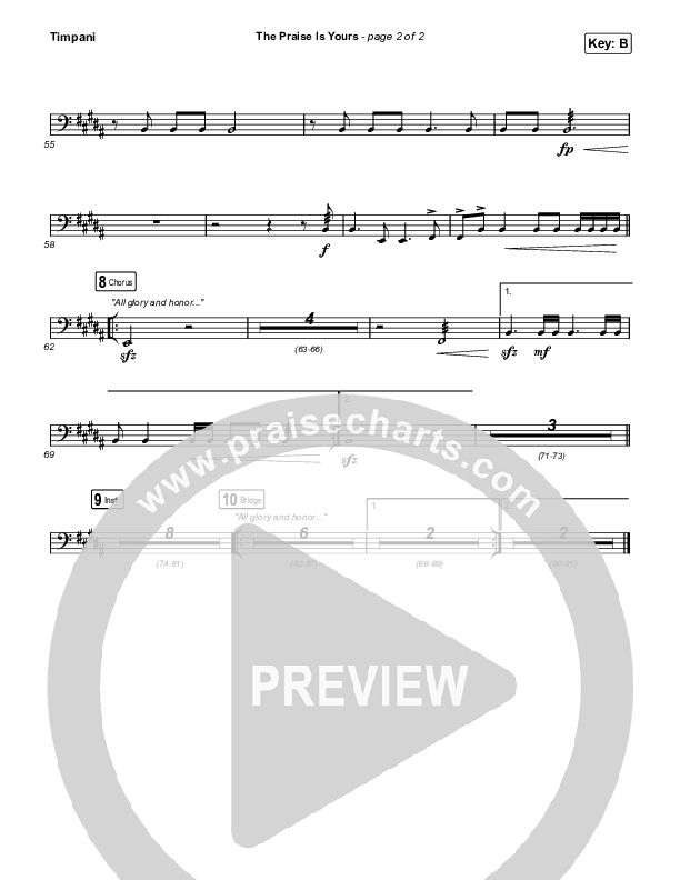 The Praise Is Yours (Live) Timpani (Matt Redman)