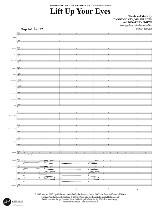 Lift Up Your Eyes (Choral Anthem SATB) Orchestration (Word Music Choral / Arr. Daniel Semsen)