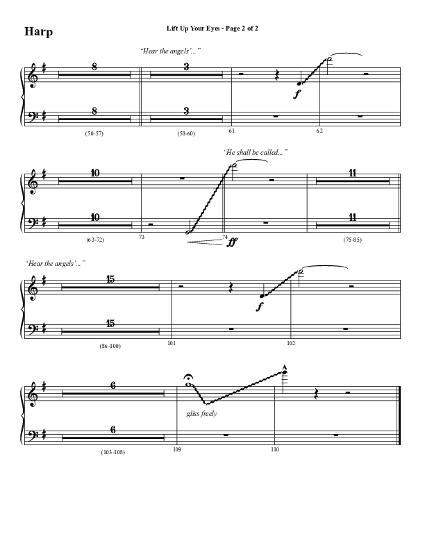 Lift Up Your Eyes (Choral Anthem SATB) Harp (Word Music Choral / Arr. Daniel Semsen)