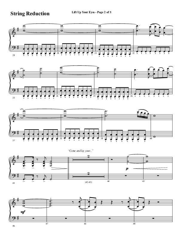 Lift Up Your Eyes (Choral Anthem SATB) String Reduction (Word Music Choral / Arr. Daniel Semsen)