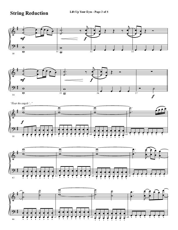 Lift Up Your Eyes (Choral Anthem SATB) String Reduction (Word Music Choral / Arr. Daniel Semsen)
