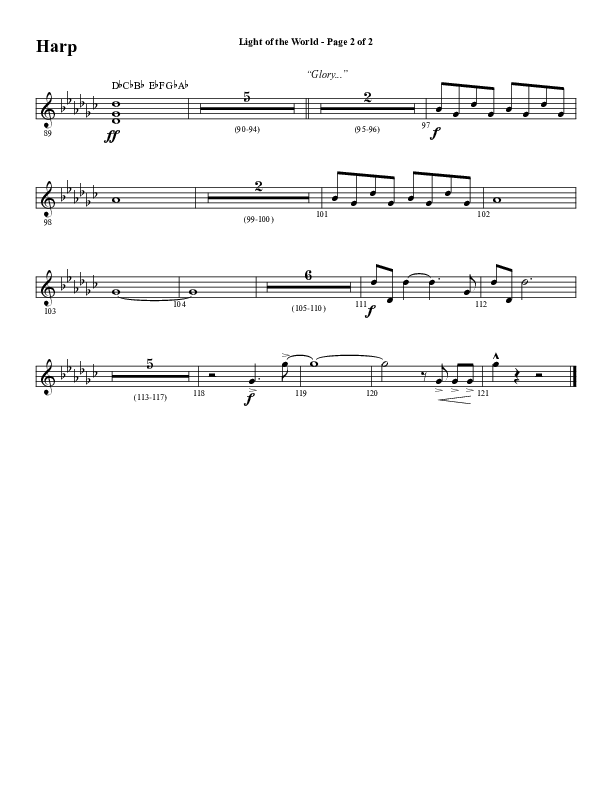 Light Of The World (Choral Anthem SATB) Harp (Word Music Choral / Arr. Cliff Duren)