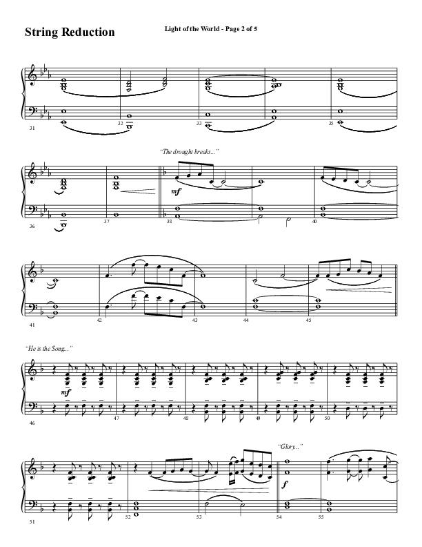Light Of The World (Choral Anthem SATB) String Reduction (Word Music Choral / Arr. Cliff Duren)