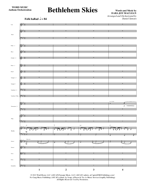 Bethlehem Skies (Choral Anthem SATB) Conductor's Score (Word Music Choral / Arr. Daniel Semsen)