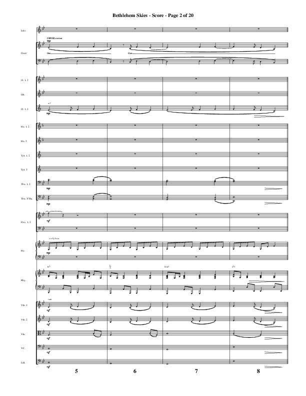 Bethlehem Skies (Choral Anthem SATB) Orchestration (Word Music Choral / Arr. Daniel Semsen)