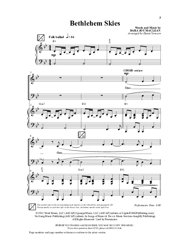Bethlehem Skies (Choral Anthem SATB) Anthem (SATB/Piano) (Word Music Choral / Arr. Daniel Semsen)
