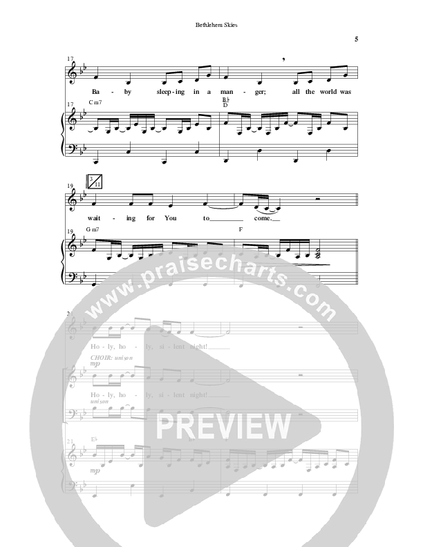 Bethlehem Skies (Choral Anthem SATB) Anthem (SATB/Piano) (Word Music Choral / Arr. Daniel Semsen)