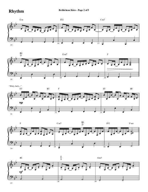 Bethlehem Skies (Choral Anthem SATB) Rhythm Chart (Word Music Choral / Arr. Daniel Semsen)