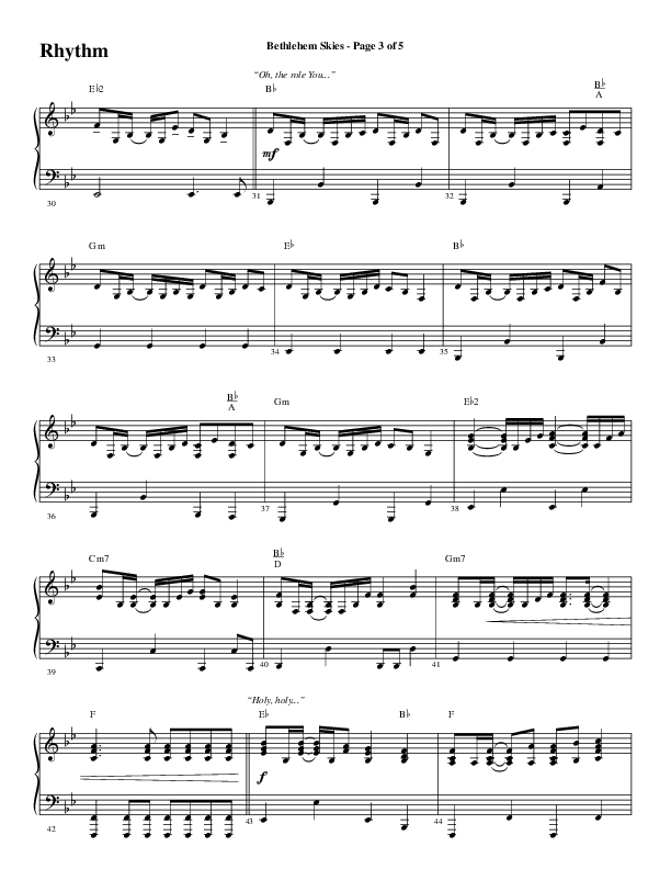 Bethlehem Skies (Choral Anthem SATB) Rhythm Chart (Word Music Choral / Arr. Daniel Semsen)