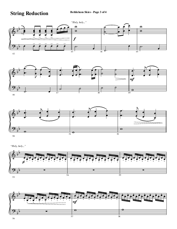 Bethlehem Skies (Choral Anthem SATB) String Reduction (Word Music Choral / Arr. Daniel Semsen)