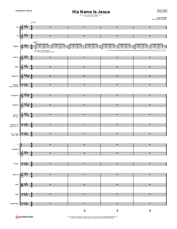 His Name Is Jesus Conductor's Score (Jeremy Riddle)