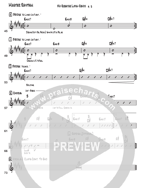 No Greater Love Rhythm Chart (Third Culture Worship)