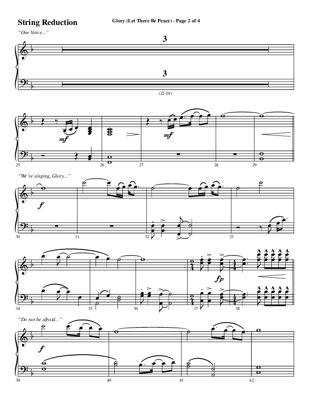 Glory (Let There Be Peace) (Choral Anthem SATB) String Reduction (Word Music Choral / Arr. David Wise / Arr. David Shipps)