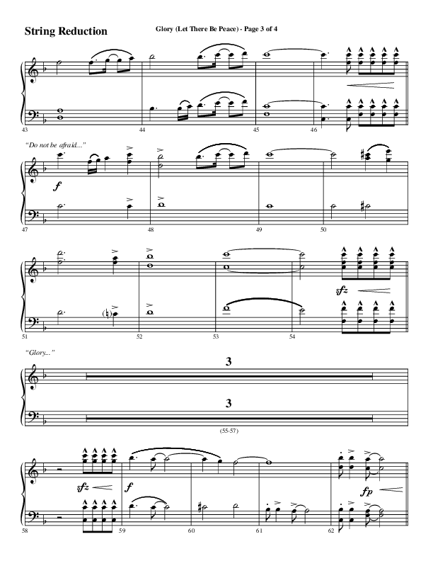 Glory (Let There Be Peace) (Choral Anthem SATB) String Reduction (Word Music Choral / Arr. David Wise / Arr. David Shipps)