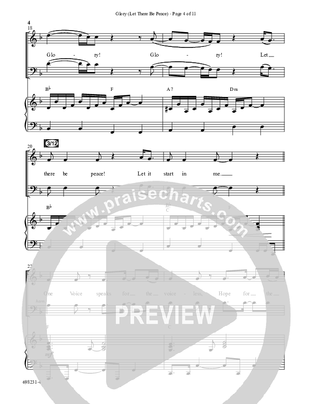 Glory (Let There Be Peace) (Choral Anthem SATB) Anthem (SATB/Piano) (Word Music Choral / Arr. David Wise / Arr. David Shipps)