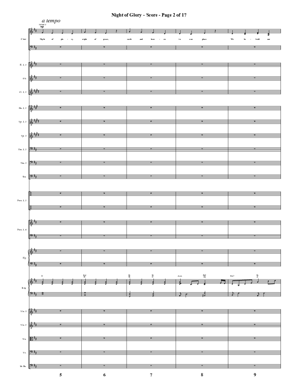 Night of Glory (Choral Anthem SATB) Conductor's Score (Word Music Choral / Arr. David Wise / Orch. David Shipps)