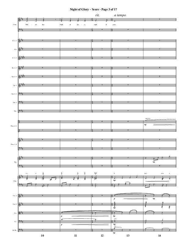 Night of Glory (Choral Anthem SATB) Conductor's Score (Word Music Choral / Arr. David Wise / Orch. David Shipps)