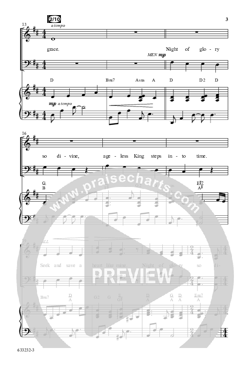 Night of Glory (Choral Anthem SATB) Anthem (SATB/Piano) (Word Music Choral / Arr. David Wise / Orch. David Shipps)