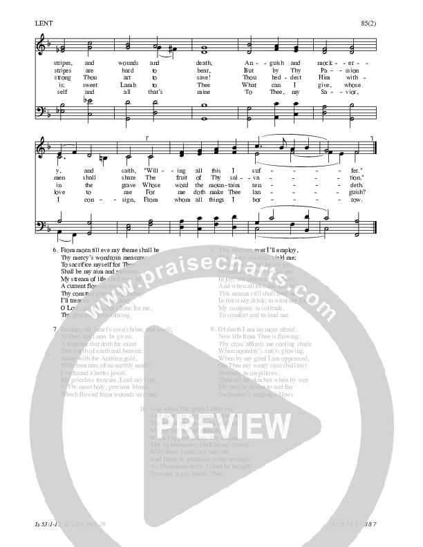 A Lamb Goes Uncomplaining Forth Hymn Sheet (SATB) (Traditional Hymn)