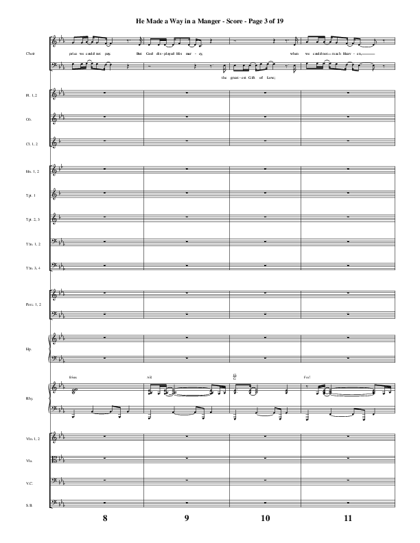 He Made A Way In A Manger (Choral Anthem SATB) Conductor's Score (Word Music Choral / Arr. Russell Mauldin)