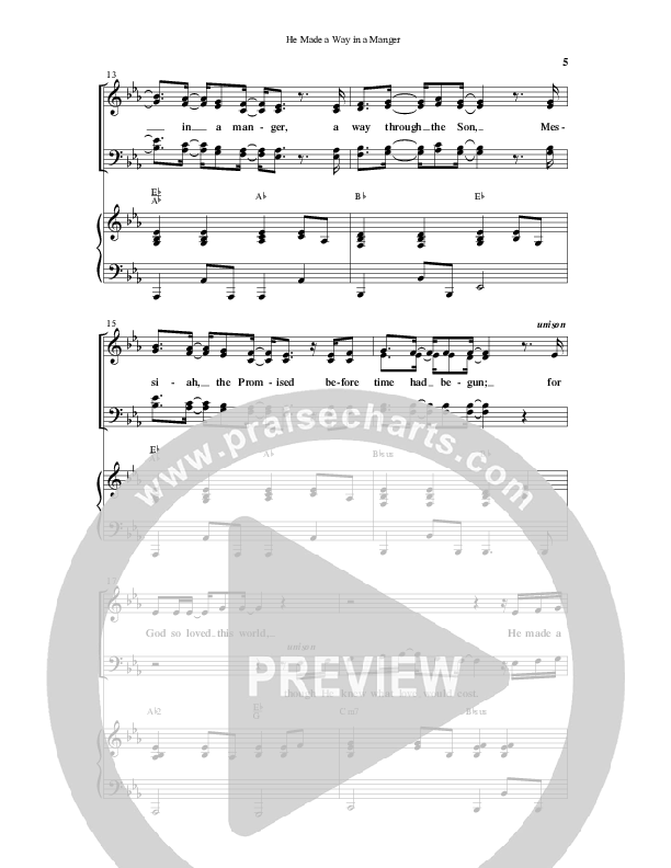 He Made A Way In A Manger (Choral Anthem SATB) Anthem (SATB/Piano) (Word Music Choral / Arr. Russell Mauldin)