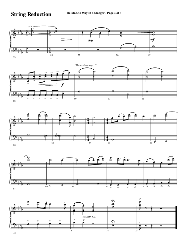 He Made A Way In A Manger (Choral Anthem SATB) String Reduction (Word Music Choral / Arr. Russell Mauldin)