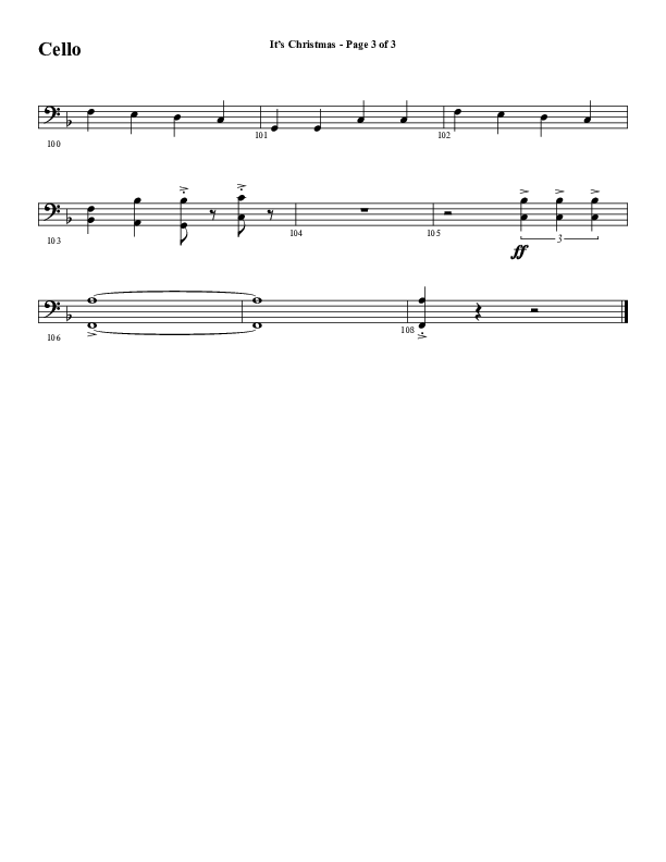 It's Christmas (Choral Anthem SATB) Cello (Word Music Choral / Arr. Jay Rouse)