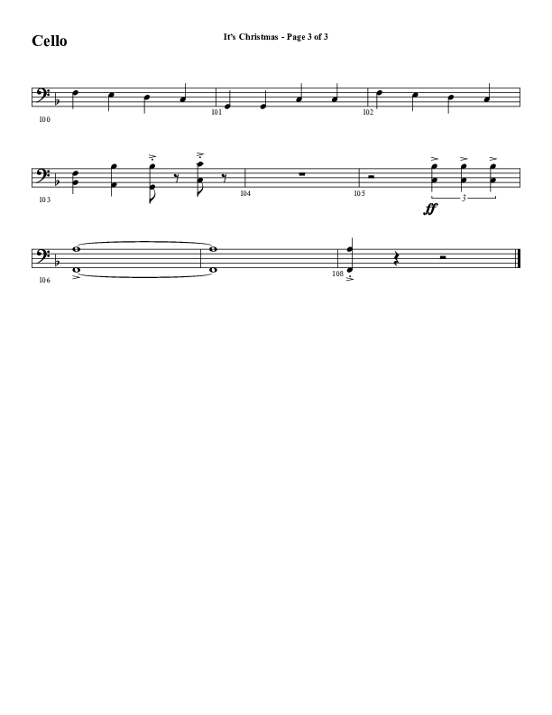 It's Christmas (Instrumental) Cello (Word Music Choral / Arr. Jay Rouse)