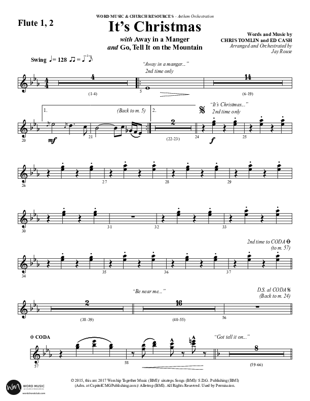 It's Christmas (Choral Anthem SATB) Flute 1/2 (Word Music Choral / Arr. Jay Rouse)