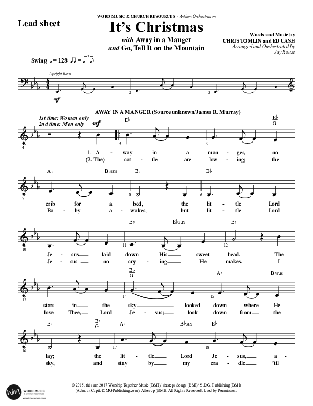 It's Christmas (Instrumental) Lead Sheet (Melody) (Word Music Choral / Arr. Jay Rouse)