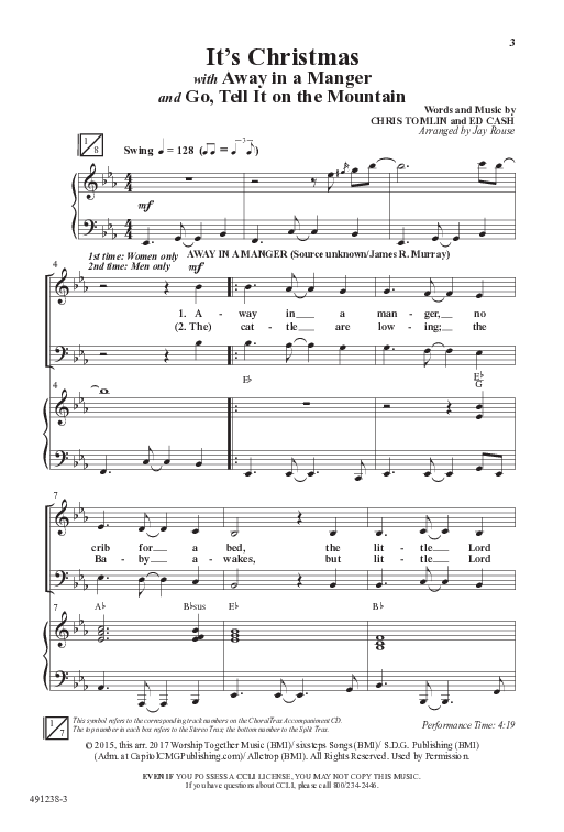 It's Christmas (Instrumental) Anthem (SATB/Piano) (Word Music Choral / Arr. Jay Rouse)
