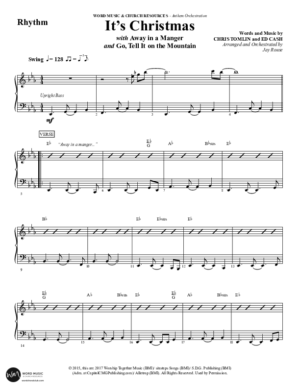 It's Christmas (Instrumental) Rhythm Chart (Word Music Choral / Arr. Jay Rouse)