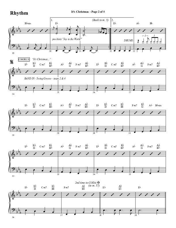 It's Christmas (Instrumental) Rhythm Chart (Word Music Choral / Arr. Jay Rouse)