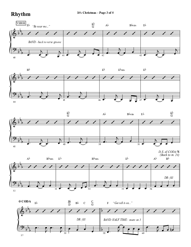 It's Christmas (Choral Anthem SATB) Rhythm Chart (Word Music Choral / Arr. Jay Rouse)