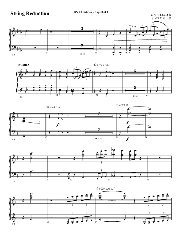 It's Christmas (Choral Anthem SATB) String Reduction (Word Music Choral / Arr. Jay Rouse)