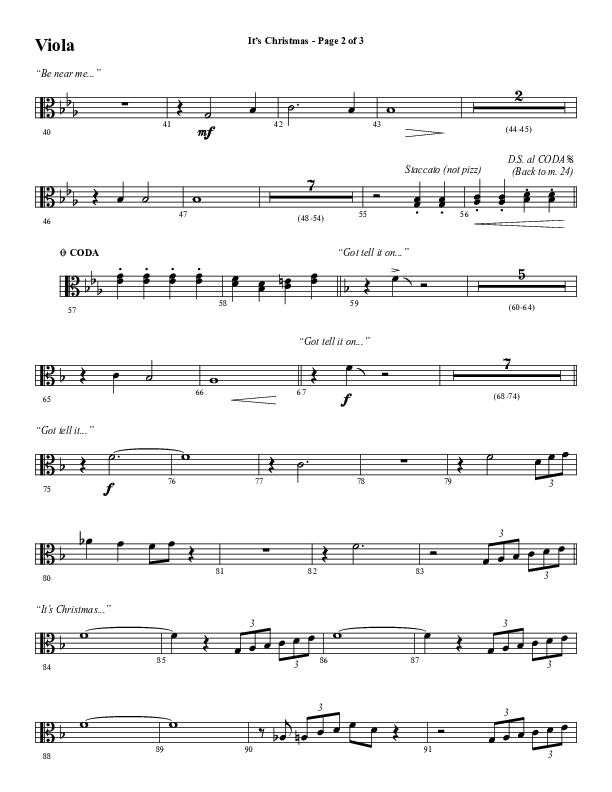 It's Christmas (Choral Anthem SATB) Viola (Word Music Choral / Arr. Jay Rouse)