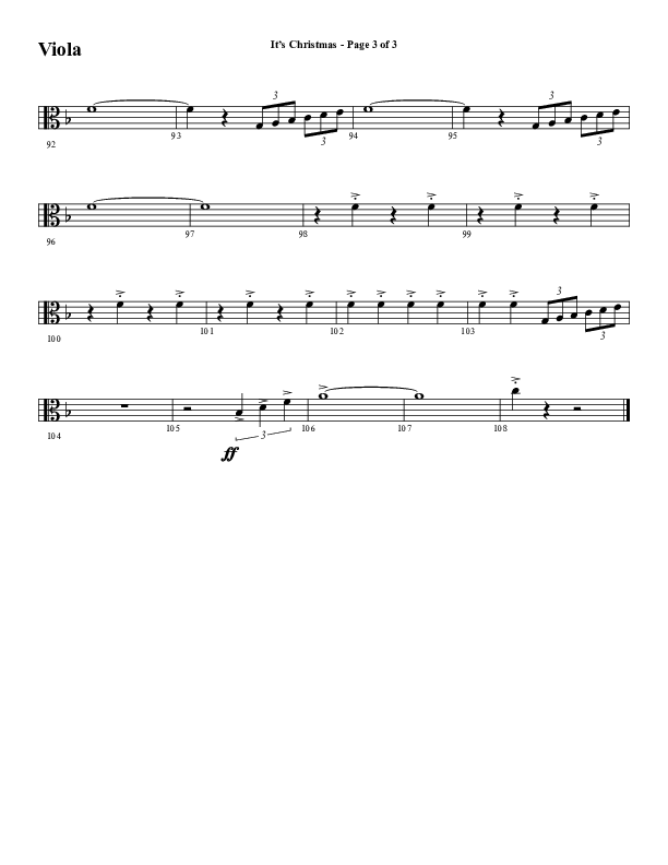 It's Christmas (Instrumental) Viola (Word Music Choral / Arr. Jay Rouse)