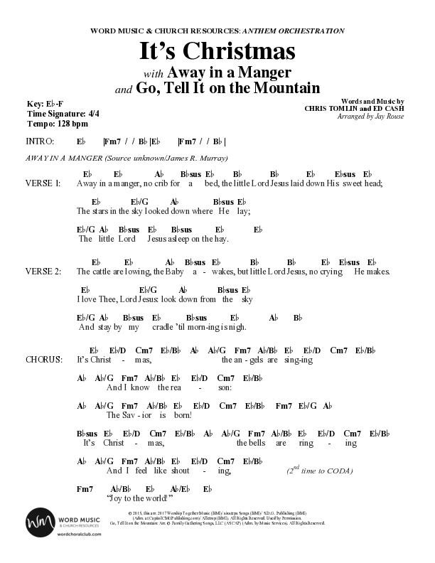 It's Christmas (Instrumental) Chord Chart (Word Music Choral / Arr. Jay Rouse)