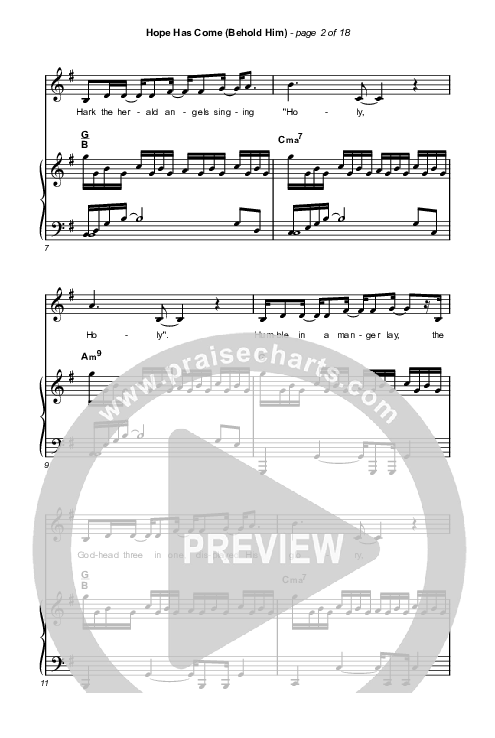 Hope Has Come (Behold Him) (Choral Anthem SATB) Octavo (SATB & Pno) (Red Rocks Worship / Arr. Luke Gambill)