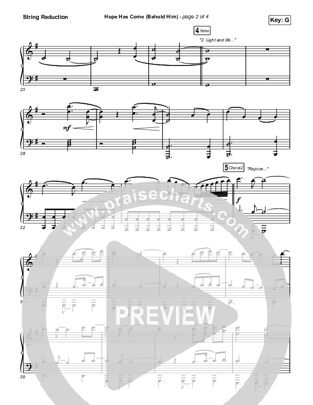 Hope Has Come (Behold Him) (Choral Anthem SATB) String Reduction (Red Rocks Worship / Arr. Luke Gambill)